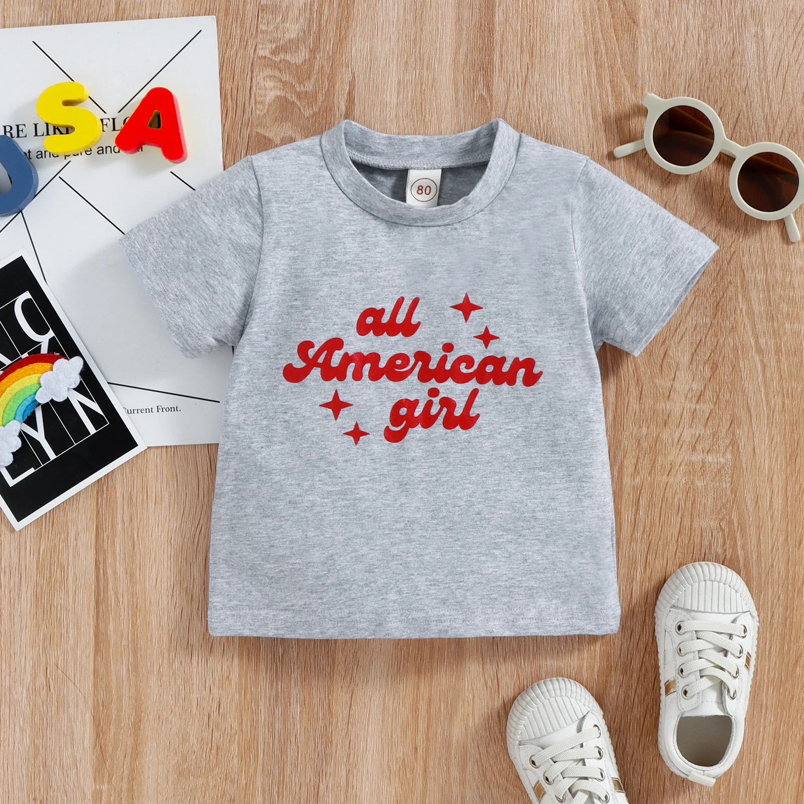 Children Summer Clothing Baby Boy Clothes Infant Girl Solid Gray Letter Print T-shirt Toddler Casual Short Sleeve Top Kids Tops
Children Summer Clothing Baby Boy Clothes Infant Girl Solid Gray Letter Print T-shirt Toddler Casual Short Sleeve Top Kids Tops