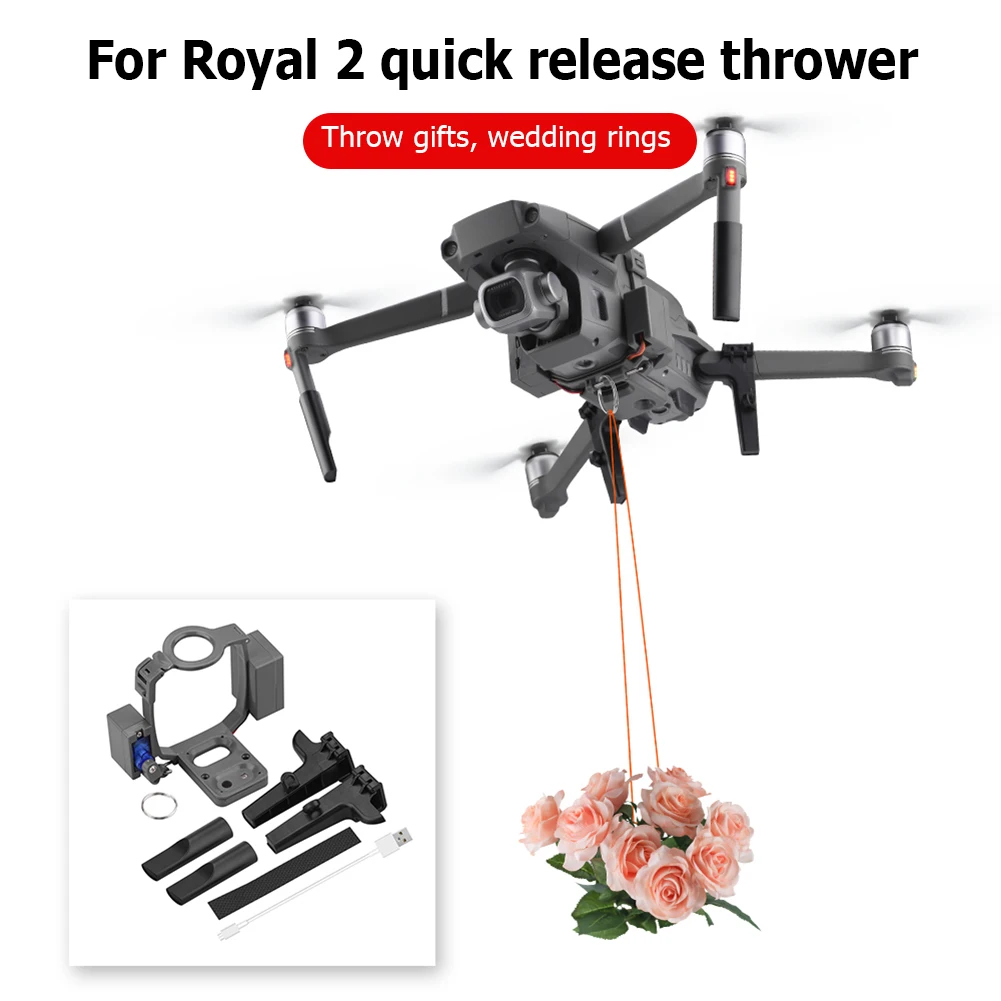Drop System for DJI Mavic 2 Pro/Zoom Drone Drone Fishing Bait Wedding Ring Gift Deliver Life Rescue Thrower Remote Thrower
Drop System for DJI Mavic 2 Pro/Zoom Drone Drone Fishing Bait Wedding Ring Gift Deliver Life Rescue Thrower Remote Thrower