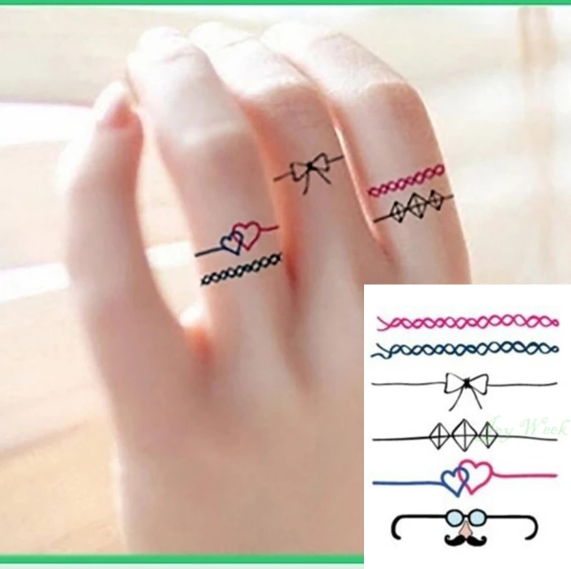 Waterproof Temporary Tattoo Sticker finger ring tattoo girl women small size tatto stickers flash tatoo fake tattoos 
Waterproof Temporary Tattoo Sticker finger ring tattoo girl women small size tatto stickers flash tatoo fake tattoos