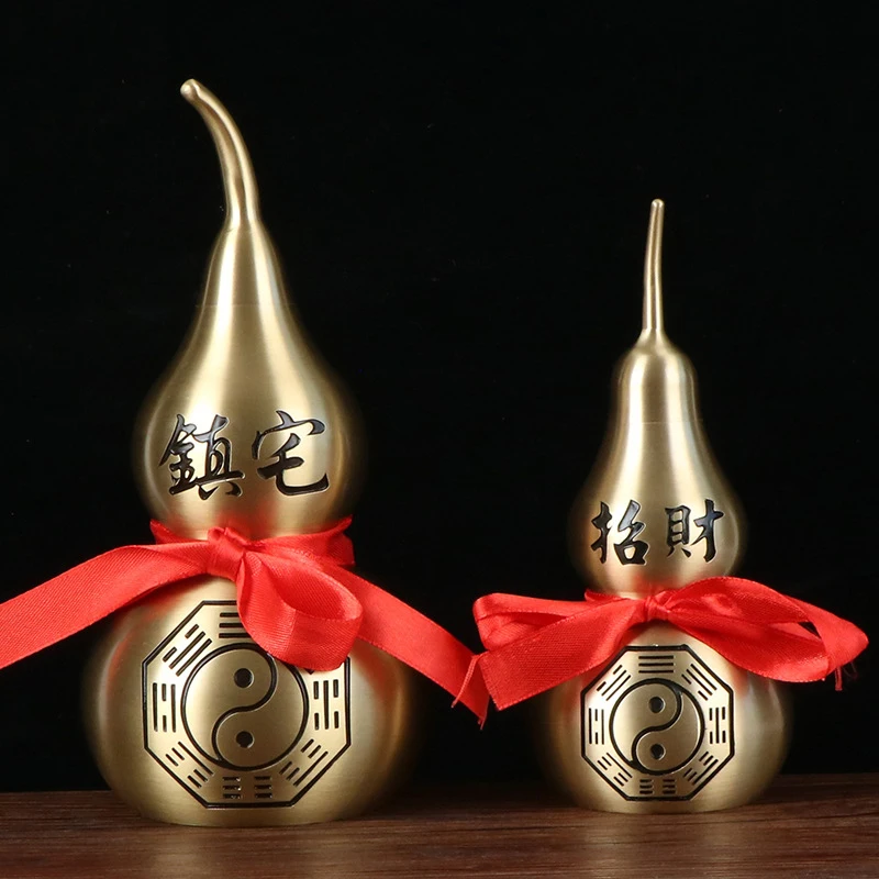 Taoist Traditional Feng Shui Ornaments, Pure Copper Gourd Decoration, Lucky Home Decor for Living Room, Bedroom, Home,Office
Taoist Traditional Feng Shui Ornaments, Pure Copper Gourd Decoration, Lucky Home Decor for Living Room, Bedroom, Home,Office