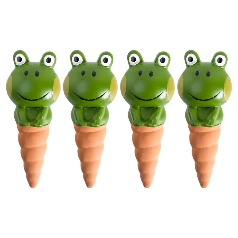 

4pcs Frog Shape Clay Watering Self Spikes Automatic Irrigation Indoor Stakes System Water Devices Dripper Planter Spike Stake