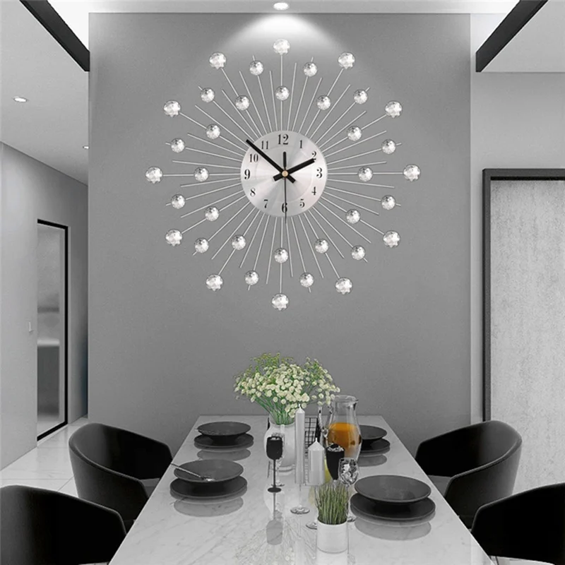Gypsophila Diamond Wall Clock Wrought Iron Clocks European Style Clock Vintage Metal Art Wall Clock Modern Design Luxury Home
Gypsophila Diamond Wall Clock Wrought Iron Clocks European Style Clock Vintage Metal Art Wall Clock Modern Design Luxury Home