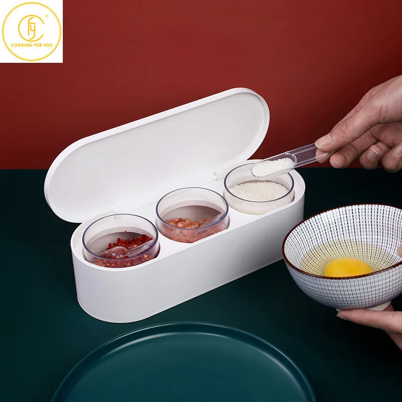 3grids Plastic Seasoning Storage Boxes with Lid and Spoon Kitchen Salt Shaker Pepper Condiment Storage Container Spice Tools
3grids Plastic Seasoning Storage Boxes with Lid and Spoon Kitchen Salt Shaker Pepper Condiment Storage Container Spice Tools