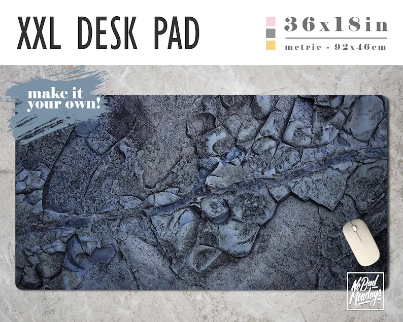 Blue Granite Print Extra Large Desk Pad with Available Custom Monogram - Extended Mouse Mat - 36x18in
Blue Granite Print Extra Large Desk Pad with Available Custom Monogram - Extended Mouse Mat - 36x18in