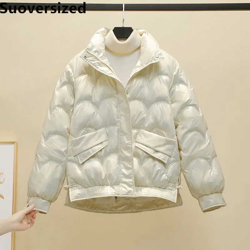 Women's Short Cotton Padded Parkas Winter Warm Thick Coats Streewear Snow Wear Outwear Korean Casual Loose Jacket Chaquetas 
Women's Short Cotton Padded Parkas Winter Warm Thick Coats Streewear Snow Wear Outwear Korean Casual Loose Jacket Chaquetas