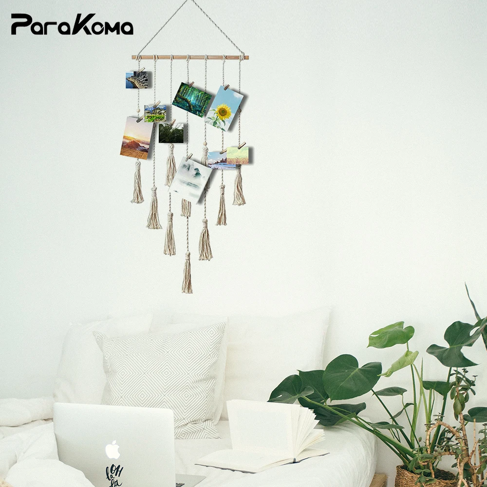 Parakoma Macrame Hanging Photo Display Wall Decor,Clip Photo Holders with Remote Lights,Birthday Gifts,Boho Home Bedroom Decor
Parakoma Macrame Hanging Photo Display Wall Decor,Clip Photo Holders with Remote Lights,Birthday Gifts,Boho Home Bedroom Decor