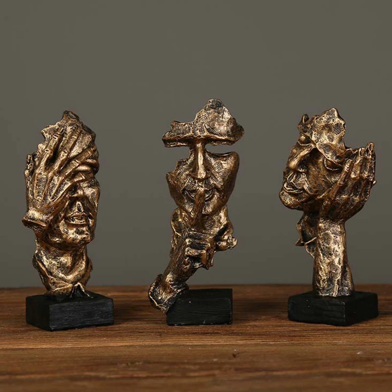 Nordic Abstract Resin Sculpture Figurine Statues Ornaments Silence Is Gold Office Home Decoration Accessories Modern Art Craft
Nordic Abstract Resin Sculpture Figurine Statues Ornaments Silence Is Gold Office Home Decoration Accessories Modern Art Craft