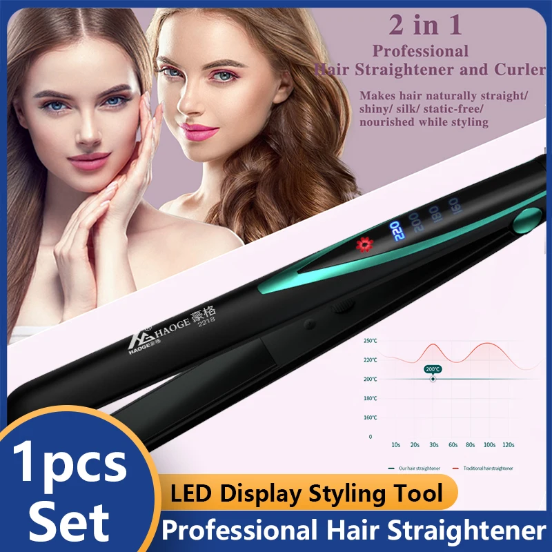 LED Display Professional Hair Straightener Curler Hair Flat Iron Infrared Hair Straighting Curling Iron Corrugation Styling Tool
LED Display Professional Hair Straightener Curler Hair Flat Iron Infrared Hair Straighting Curling Iron Corrugation Styling Tool