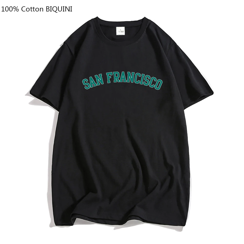 

San Francisco California USA City Tshirts Summer Short Sleeve 100% Cotton Tee-shirt Mens Casual Comfortable Shirts Mens T-shirt