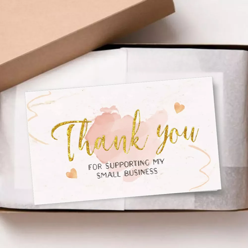 30 Pcs/pack Thank you Card Foil Gold Card Thank you For your Supporting my Small Business Card Small Shop Gift Decorative Card
30 Pcs/pack Thank you Card Foil Gold Card Thank you For your Supporting my Small Business Card Small Shop Gift Decorative Card