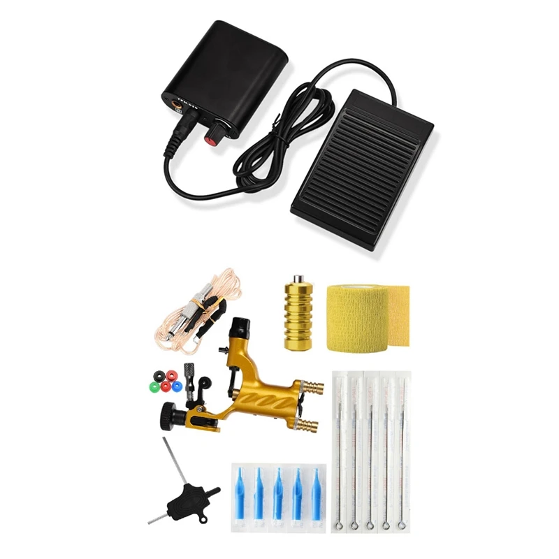 1 Set Tattoo Machine Set Gold Not Completed Tattoo Kit & 1Pcs Foot Switch Pedal For Power Supply Black Tattoo Machine Accessory
1 Set Tattoo Machine Set Gold Not Completed Tattoo Kit & 1Pcs Foot Switch Pedal For Power Supply Black Tattoo Machine Accessory