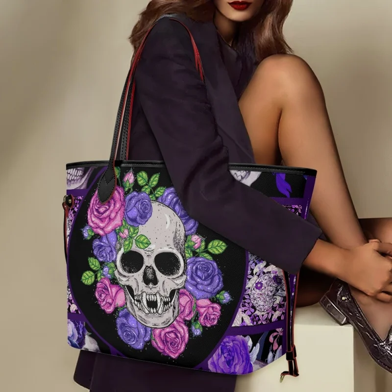 Print on Demand Shoulder Bags Women Purple Skull Printed Fashion Ladies Handbags Casual Large Capacity Female Bolsa Mujer 2023
Print on Demand Shoulder Bags Women Purple Skull Printed Fashion Ladies Handbags Casual Large Capacity Female Bolsa Mujer 2023