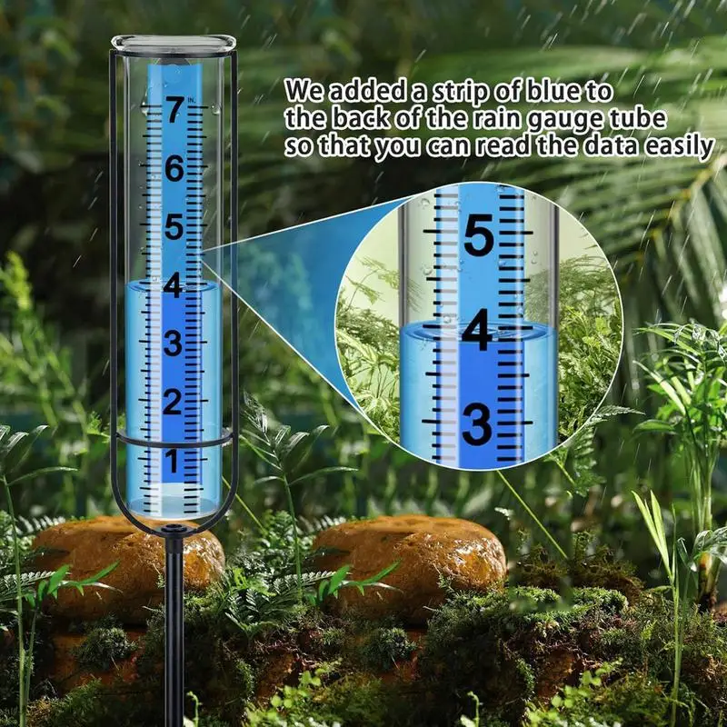 Garden Rain Gauge Metal Stake Clear Glass Tube Inch Rain Gauge Garden Measuring Tools Outdoor Patio Lawn Precipitation Meter
Garden Rain Gauge Metal Stake Clear Glass Tube Inch Rain Gauge Garden Measuring Tools Outdoor Patio Lawn Precipitation Meter