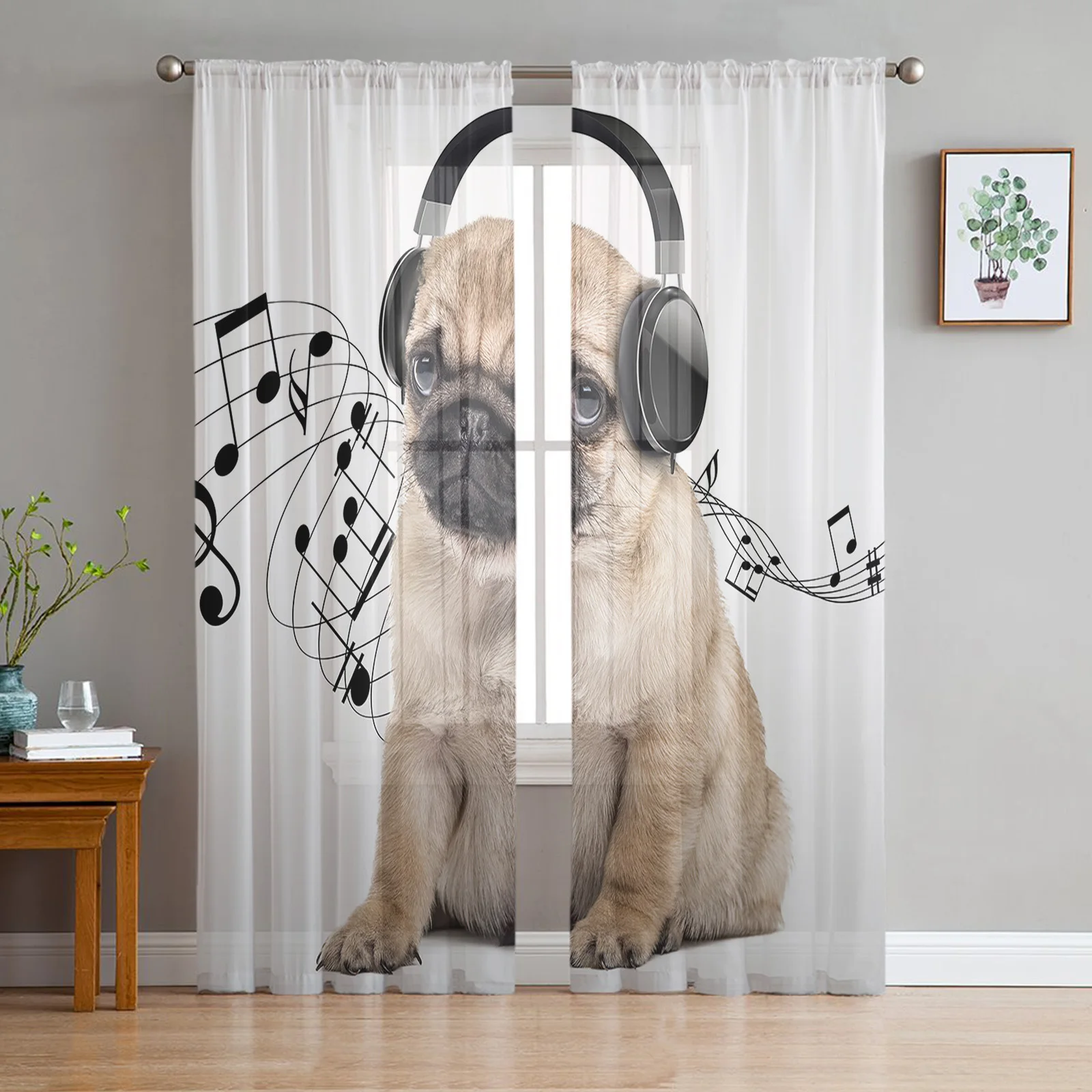 Golden Retriever Headphone Music Funny Tulle Curtains for Living Room Bedroom Decor Transparent Sheer Voile Window Curtain
Golden Retriever Headphone Music Funny Tulle Curtains for Living Room Bedroom Decor Transparent Sheer Voile Window Curtain