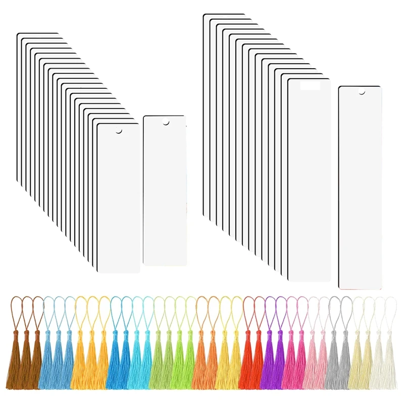 35 Piece Sublimation Bookmark Blank Heat Transfer MDF Bookmarks DIY Bookmarks With Hole And Colorful Tassels For Crafts
35 Piece Sublimation Bookmark Blank Heat Transfer MDF Bookmarks DIY Bookmarks With Hole And Colorful Tassels For Crafts