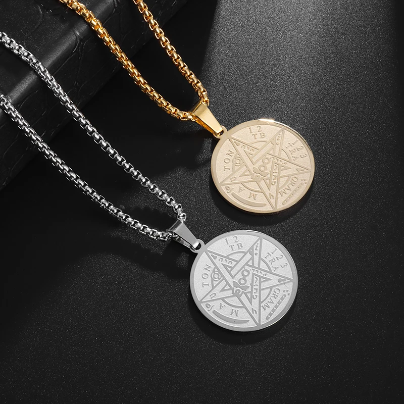 Men's New Tetragrammanton Pendant Necklace Stainless Steel Pendant Five Pointed Star Solomon Amulet Jewelry Gift
Men's New Tetragrammanton Pendant Necklace Stainless Steel Pendant Five Pointed Star Solomon Amulet Jewelry Gift