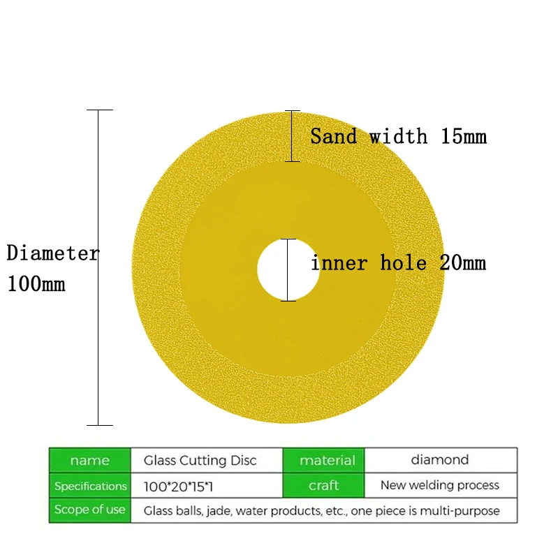 Glass Cutting Disc 100mm Diameter Marble Saw Blade Ceramic Tile Jade Polishing Grinding Disc For 100 Type Angle Grinder
Glass Cutting Disc 100mm Diameter Marble Saw Blade Ceramic Tile Jade Polishing Grinding Disc For 100 Type Angle Grinder