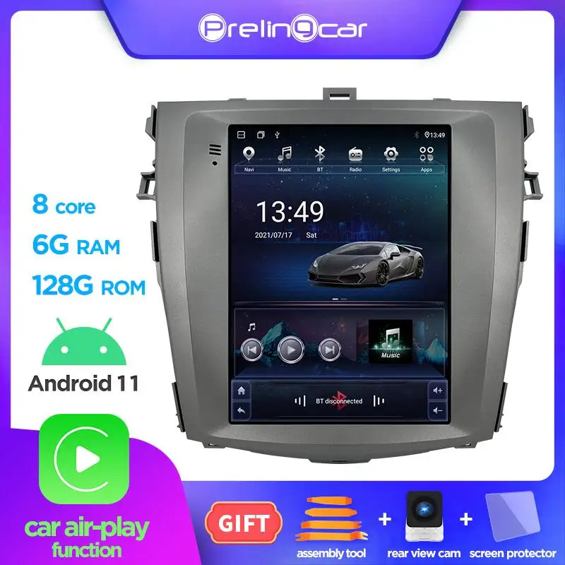 Автомагнитола для Toyota Corolla 2007-2013, мультимедийный видеоплеер на платформе Android 10 с вертикальным экраном в стиле Tesla, GPS-навигацией, без DVD 
Автомагнитола для Toyota Corolla 2007-2013, мультимедийный видеоплеер на платформе Android 10 с вертикальным экраном в стиле Tesla, GPS-навигацией, без DVD