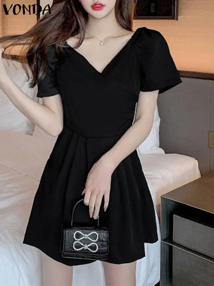 VONDA Sexy Summer Rompers V Neck Short Playsuits Women 2023 Fashion Casual Jumpsuits Short Puff Sleeve Pockets Wide Leg Pants
VONDA Sexy Summer Rompers V Neck Short Playsuits Women 2023 Fashion Casual Jumpsuits Short Puff Sleeve Pockets Wide Leg Pants