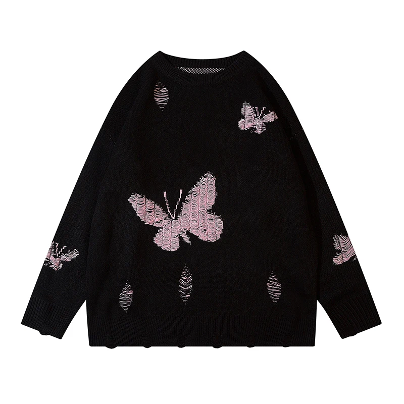 Frayed Ripped Patchwork Butterfly Hole Pullover Men's Sweater High Street Retro Round Neck Knitted Casual Autumn Clothes
Frayed Ripped Patchwork Butterfly Hole Pullover Men's Sweater High Street Retro Round Neck Knitted Casual Autumn Clothes