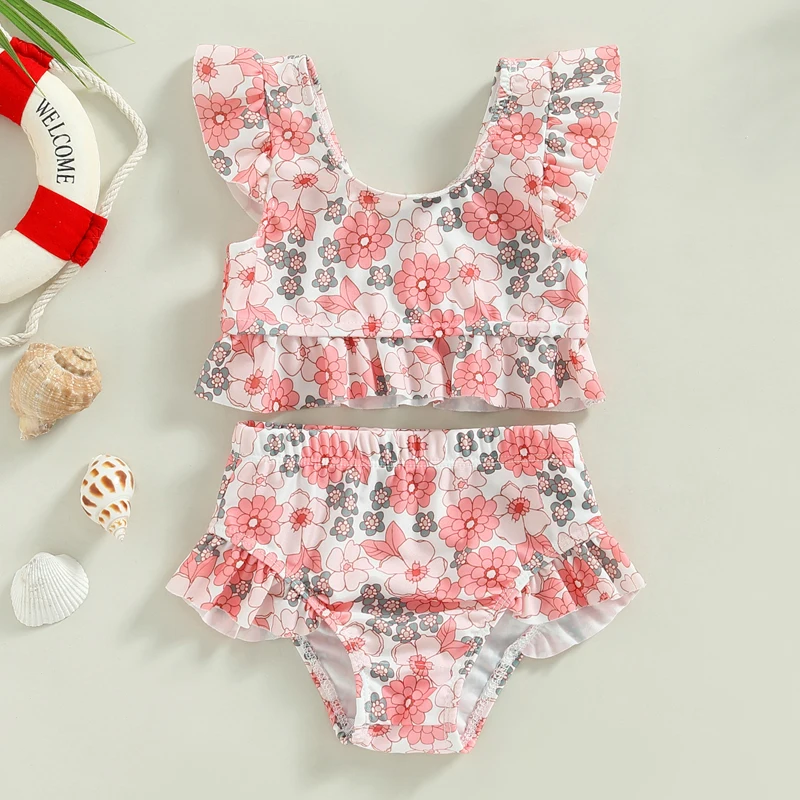 Baby Girls Bikini Set Bull Head Print Fly Sleeve Vest with Elastic Waist Briefs Bathing Swimsuit for Summer Beach
Baby Girls Bikini Set Bull Head Print Fly Sleeve Vest with Elastic Waist Briefs Bathing Swimsuit for Summer Beach