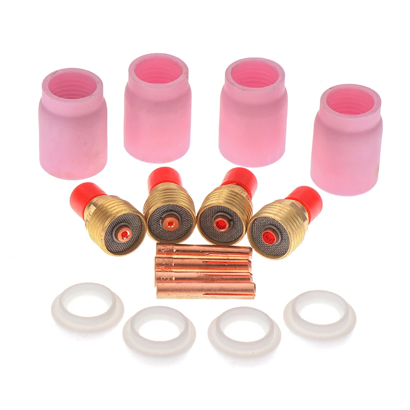 4Pcs hot TIG Gas Lens Kit 1.0/1.6/2.4/3.2mm FIT TIG Welding Torch PTA DB SR WP-9/20/25 Series Argon Arc Welding Torch Accessory
4Pcs hot TIG Gas Lens Kit 1.0/1.6/2.4/3.2mm FIT TIG Welding Torch PTA DB SR WP-9/20/25 Series Argon Arc Welding Torch Accessory
