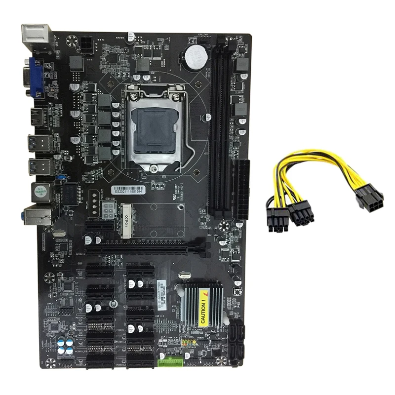 B250 BTC Mining Motherboard With 6-Pin To 8-Pin Power Cable 12 PCI-E Slots LGA1151 DDR4 Memory USB3.0 SATA3.0+MSATA
B250 BTC Mining Motherboard With 6-Pin To 8-Pin Power Cable 12 PCI-E Slots LGA1151 DDR4 Memory USB3.0 SATA3.0+MSATA
