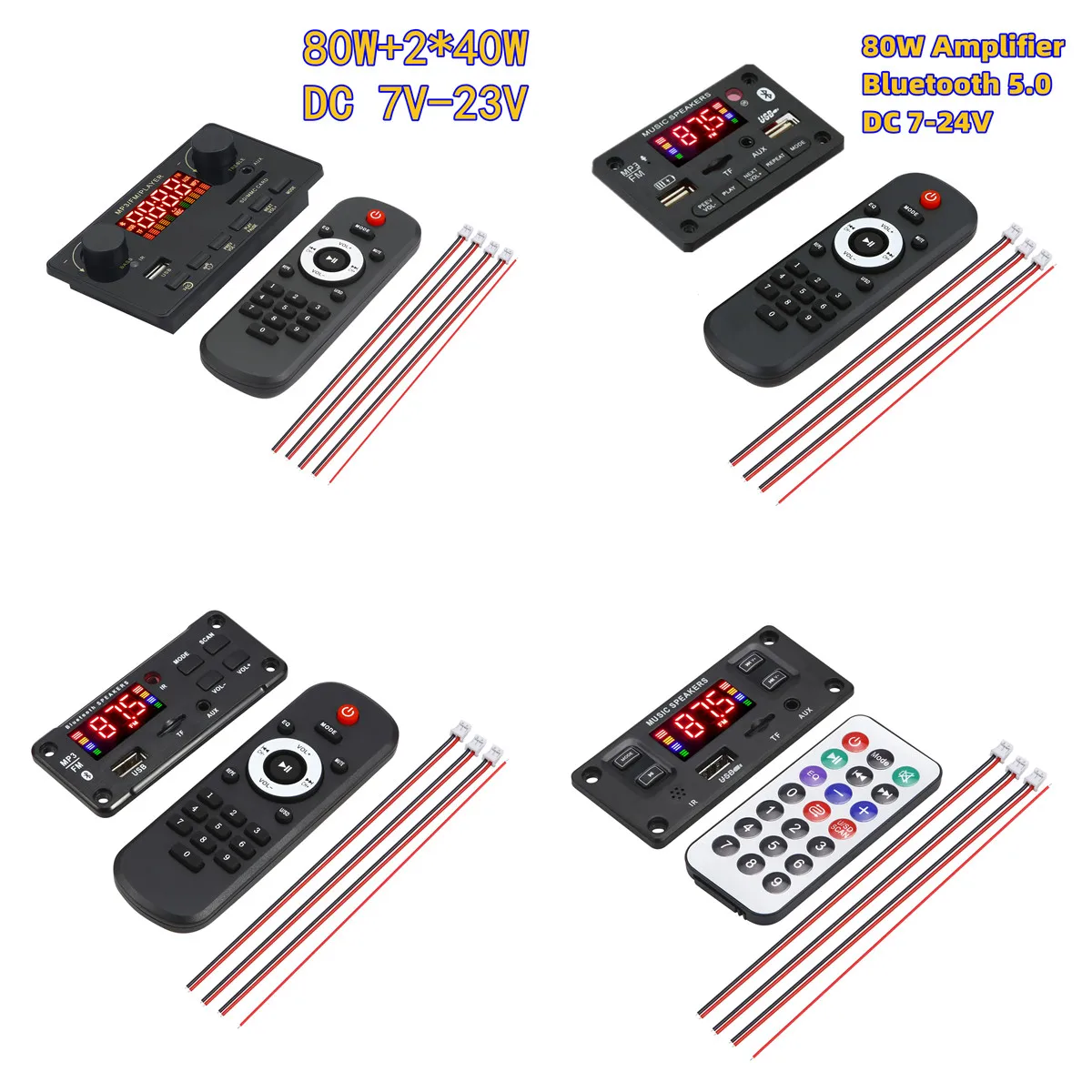 DC 8v-24V 80W Amplifier Bluetooth 5.0 MP3 Player WAV Decoder Board Car FM Radio Module Support TF USB AUX Handsfree Call Record
DC 8v-24V 80W Amplifier Bluetooth 5.0 MP3 Player WAV Decoder Board Car FM Radio Module Support TF USB AUX Handsfree Call Record