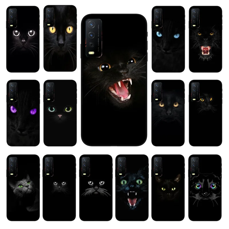 

Black Cat Staring Eye Phone Case for VIVO Y15s Y20 Y11 Y12 Y17 Y19 Y20S Y31 Y9s Y91 Y21 Y51 Y20i Y93 Y12S Y70