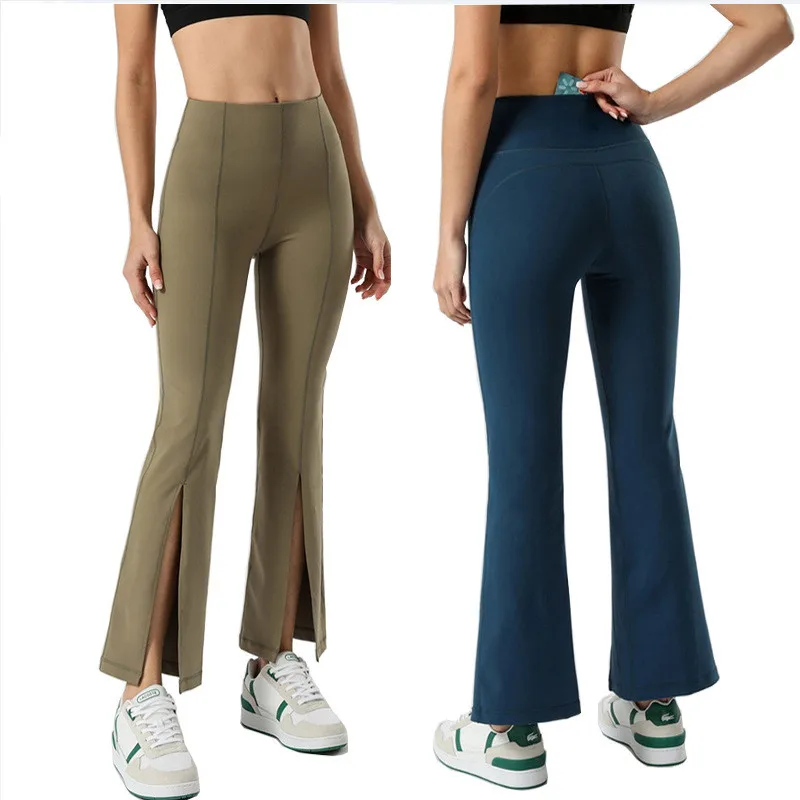 High Waist Flared Trousers Stretch Pants For Women Split Cuffs Dance Gym Flared Pants with Hidden Pocket Sports Split Trousers
High Waist Flared Trousers Stretch Pants For Women Split Cuffs Dance Gym Flared Pants with Hidden Pocket Sports Split Trousers