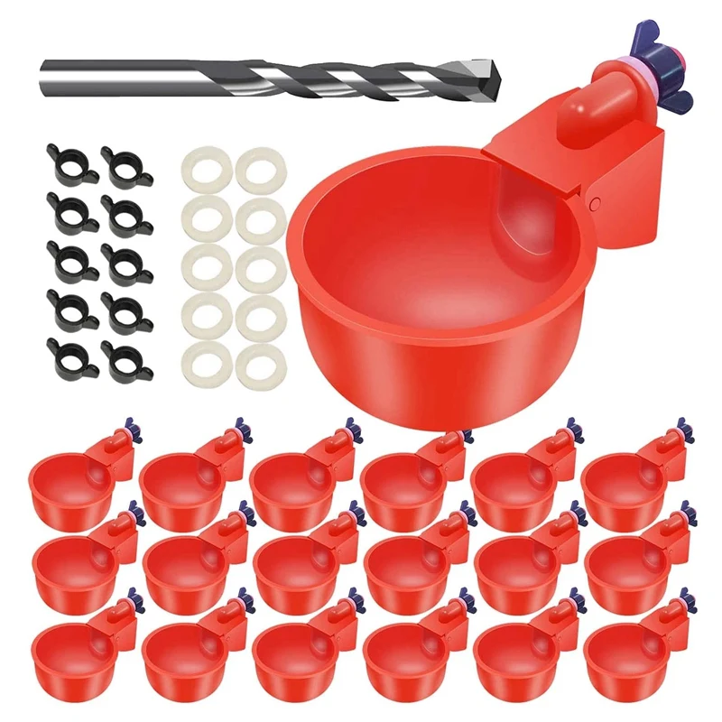 16 Pack Automatic Chicken Waterer Cups Poultry Waterers Poultry Water Feeder Chicken Water Cups With Drill Bit
16 Pack Automatic Chicken Waterer Cups Poultry Waterers Poultry Water Feeder Chicken Water Cups With Drill Bit