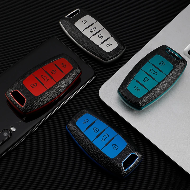 TPU+Leather Car Key Cover Protect Case For GWM P Series Pickup Great Wall POER Pao Ute Cannon Haval/Hover H6 H7 H4 H9 F5 F7 H2S
TPU+Leather Car Key Cover Protect Case For GWM P Series Pickup Great Wall POER Pao Ute Cannon Haval/Hover H6 H7 H4 H9 F5 F7 H2S