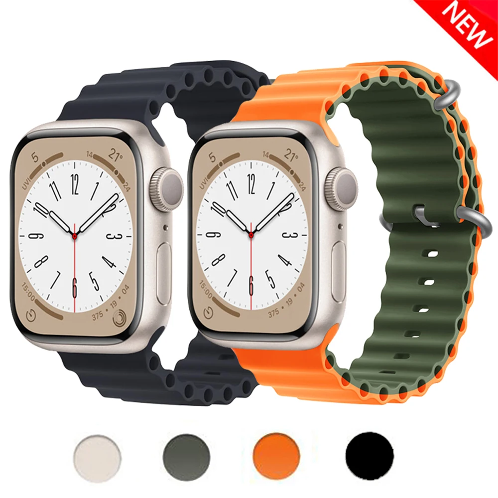 Ocean for Apple watch band 49mm 44mm 40mm 45mm 41mm 42mm 38mm 40 44 45 mm silicone bracelet iWatch series 7 6 3 se Ultra 8 strap
Ocean for Apple watch band 49mm 44mm 40mm 45mm 41mm 42mm 38mm 40 44 45 mm silicone bracelet iWatch series 7 6 3 se Ultra 8 strap