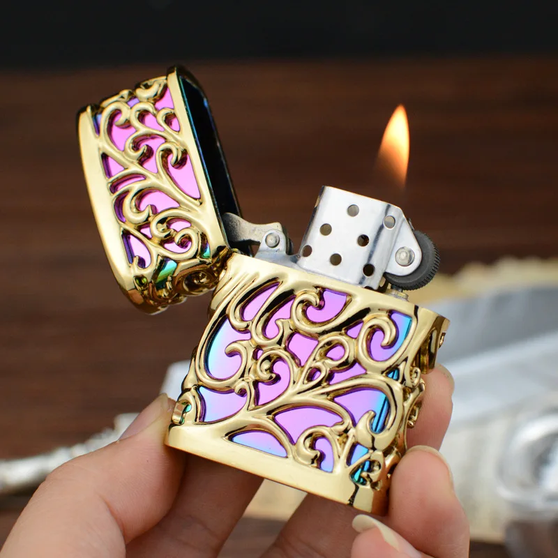 Creative Hollow Metal Lighter Windproof Kerosene Lighter Personality Colorful Grinding Wheel Lighter Men's Gadgets
Creative Hollow Metal Lighter Windproof Kerosene Lighter Personality Colorful Grinding Wheel Lighter Men's Gadgets