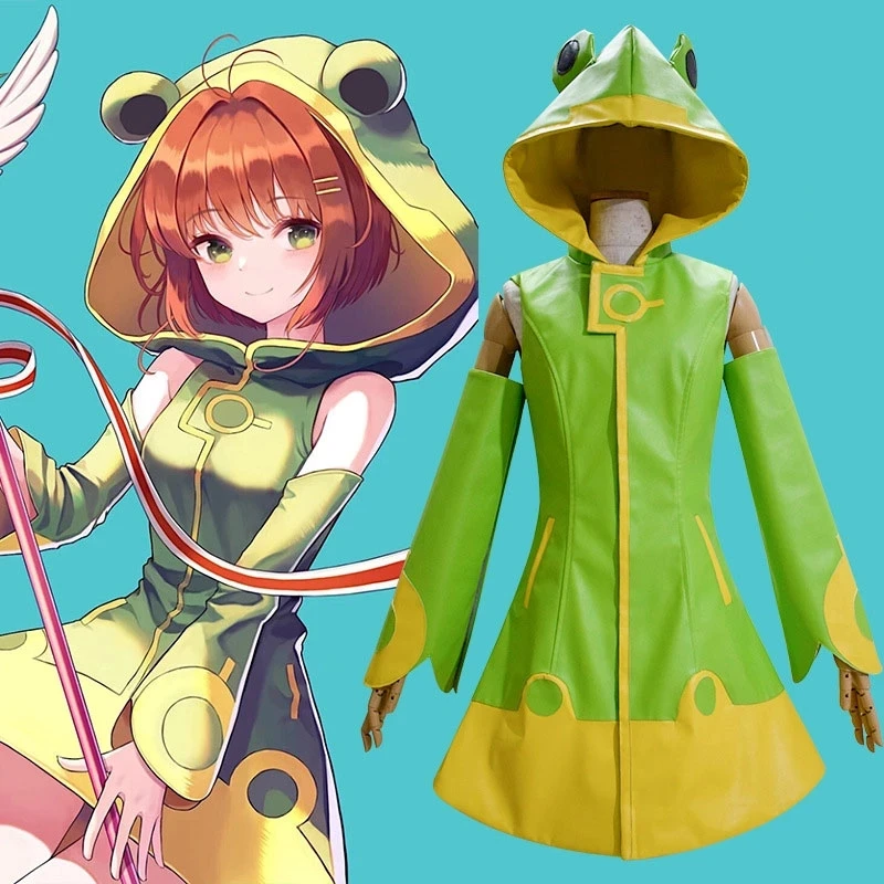 Anime Clear Card Clamp Cardcaptor Sakura Kinomoto Sakura Cosplay Frog Costume and Shoes Cover Waterproof Halloween Costumes
Anime Clear Card Clamp Cardcaptor Sakura Kinomoto Sakura Cosplay Frog Costume and Shoes Cover Waterproof Halloween Costumes