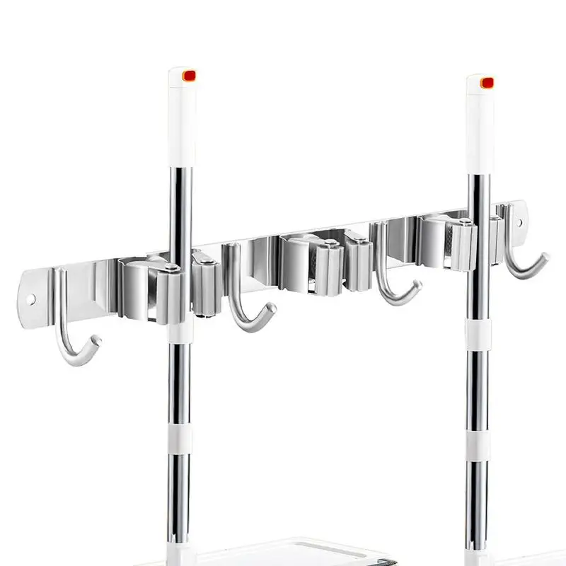 Broom Hanger For Wall Stainless Steel Wall Mount Mop Holder With Adhesive Space-Saving Mop Storage Hanger With 45 Lbs Bearing
Broom Hanger For Wall Stainless Steel Wall Mount Mop Holder With Adhesive Space-Saving Mop Storage Hanger With 45 Lbs Bearing