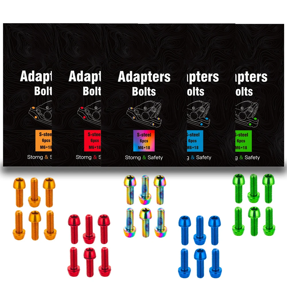 6PCS/Boxed M6*18mm MTB Bike Disc Brake Clamp Adapters Bolts Bicycle Clamp Screws For Fixing The Crank Of Disc Brake Clamp
6PCS/Boxed M6*18mm MTB Bike Disc Brake Clamp Adapters Bolts Bicycle Clamp Screws For Fixing The Crank Of Disc Brake Clamp