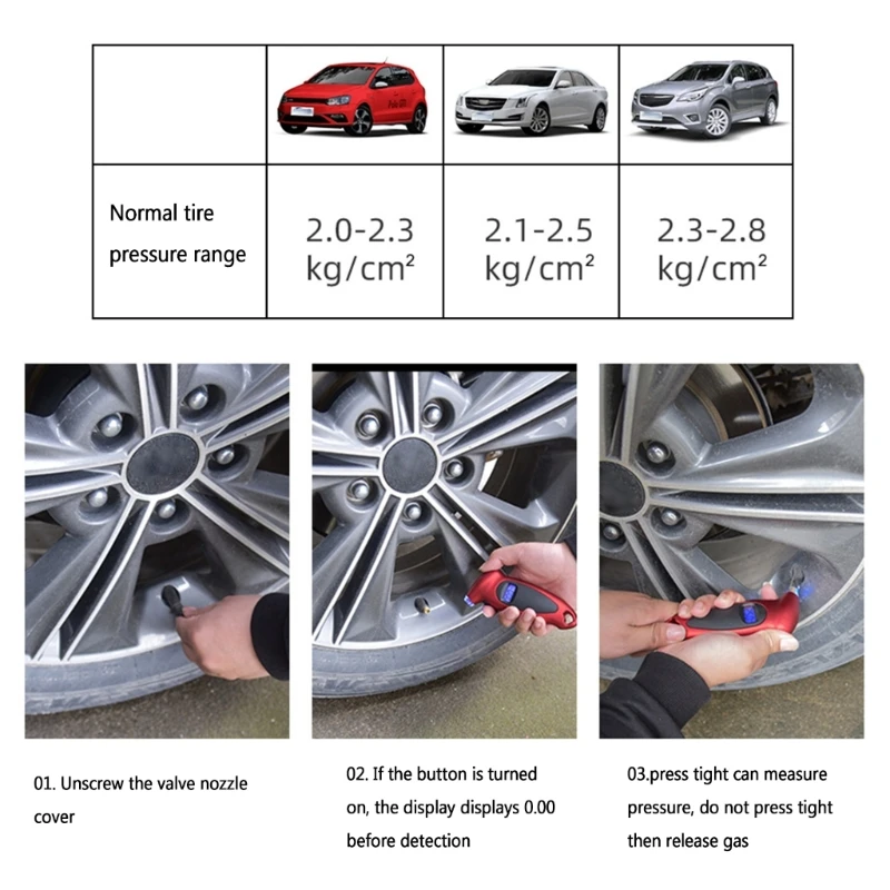 Portable Digital Tire Pressure Gauge Digital Tire Pressure Gauge Tool for Car Motorcycles Van- Truck with LCD- & Backlit
Portable Digital Tire Pressure Gauge Digital Tire Pressure Gauge Tool for Car Motorcycles Van- Truck with LCD- & Backlit