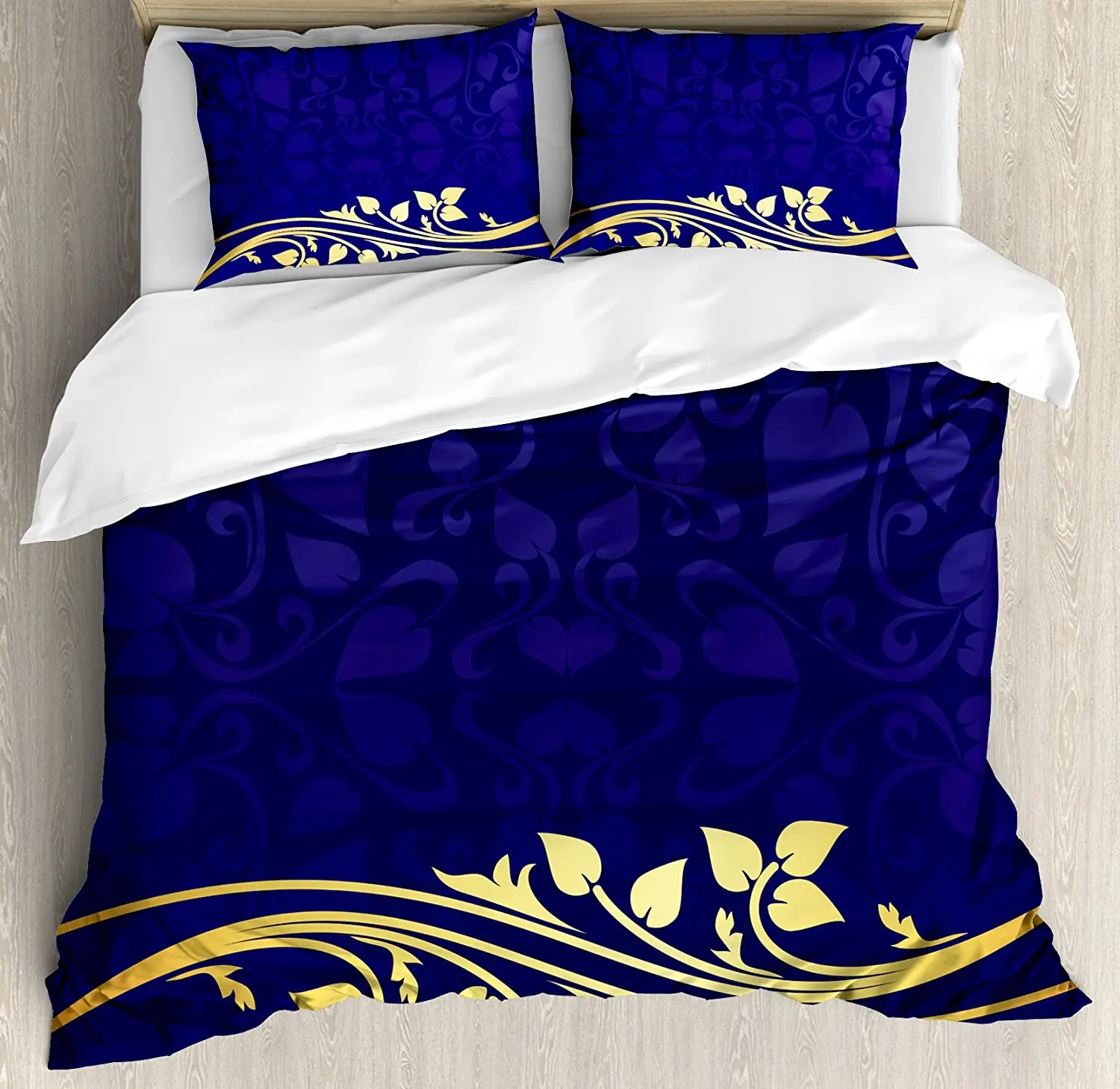 Navy Blue Decor 3pcs Bedding Set Romantic Royal Leaf Pattern wit Duvet Cover Set Bed Set Quilt Cover Pillow Case Comforter Cover
Navy Blue Decor 3pcs Bedding Set Romantic Royal Leaf Pattern wit Duvet Cover Set Bed Set Quilt Cover Pillow Case Comforter Cover