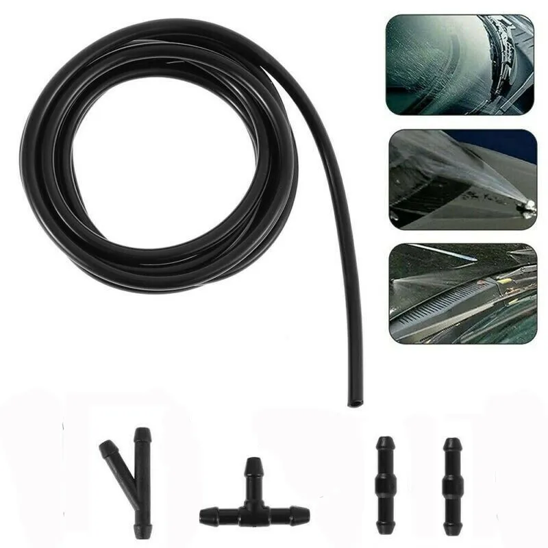 PRACTICAL Quality Durable Hose Black Nozzle Pump Washer ABS Plastic+Rubber Spray Hose Windshield With Connector
PRACTICAL Quality Durable Hose Black Nozzle Pump Washer ABS Plastic+Rubber Spray Hose Windshield With Connector