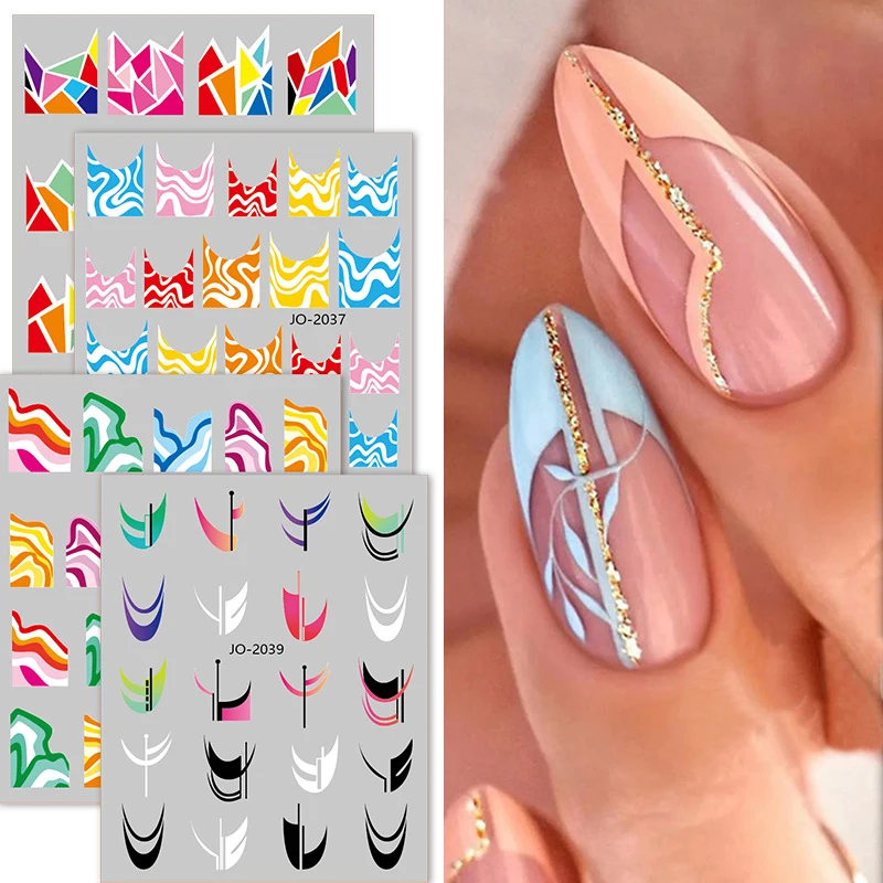 3D DIY Nail Decal Self-Adhesive Rainbow Nail Sticker Manicure Geometric Lines Foil Colorful Beauty French Nails Decoration New
3D DIY Nail Decal Self-Adhesive Rainbow Nail Sticker Manicure Geometric Lines Foil Colorful Beauty French Nails Decoration New