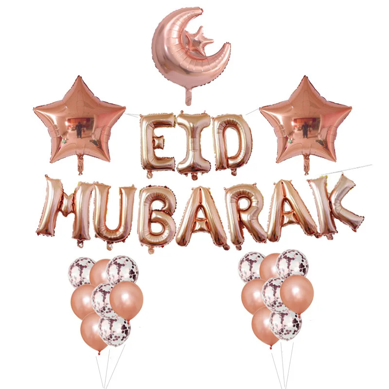 1 комплект, фольгированные шары в виде букв ИД Мубарак, украшения Рамадан, звезда, луна, гелиевые шары, мусульманские исламские товары для ве... 
1 комплект, фольгированные шары в виде букв ИД Мубарак, украшения Рамадан, звезда, луна, гелиевые шары, мусульманские исламские товары для ве...
