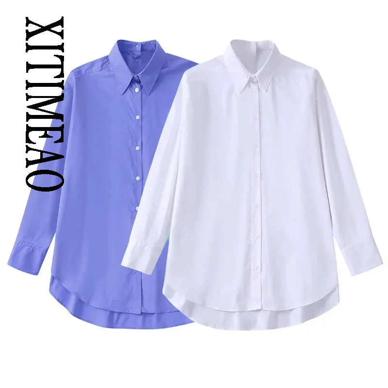 XITIMEAO Women Fashion Loose Fitting Poplin Shirts Vintage Long Sleeve Button-up Female Blouses Blusas Chic Tops
XITIMEAO Women Fashion Loose Fitting Poplin Shirts Vintage Long Sleeve Button-up Female Blouses Blusas Chic Tops