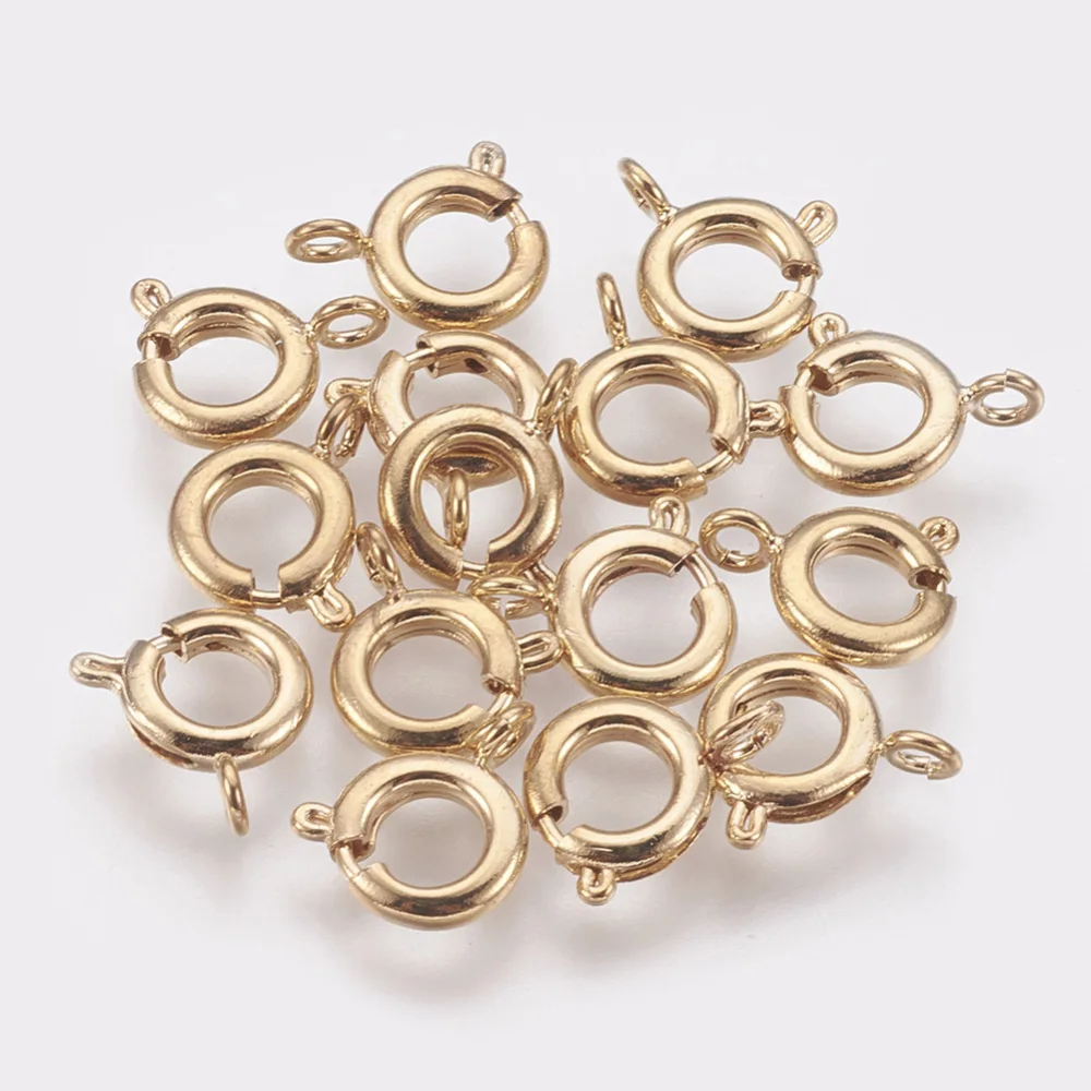 20PCS Brass Spring Ring Clasps DIY Jewelry Fastener Hook Nickel Free Real 18K Gold Plated 10x7x2mm Hole: 1.5mm
20PCS Brass Spring Ring Clasps DIY Jewelry Fastener Hook Nickel Free Real 18K Gold Plated 10x7x2mm Hole: 1.5mm