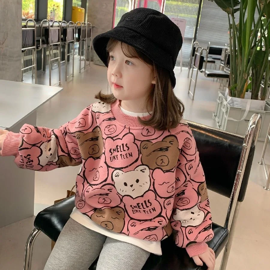 Laura Kors Arrivals Spring Autumn Children Long Sleeve O Neck Print Bear Pink Blue Girls T-shirt Child Tops Clothes 18M-7T
Laura Kors Arrivals Spring Autumn Children Long Sleeve O Neck Print Bear Pink Blue Girls T-shirt Child Tops Clothes 18M-7T