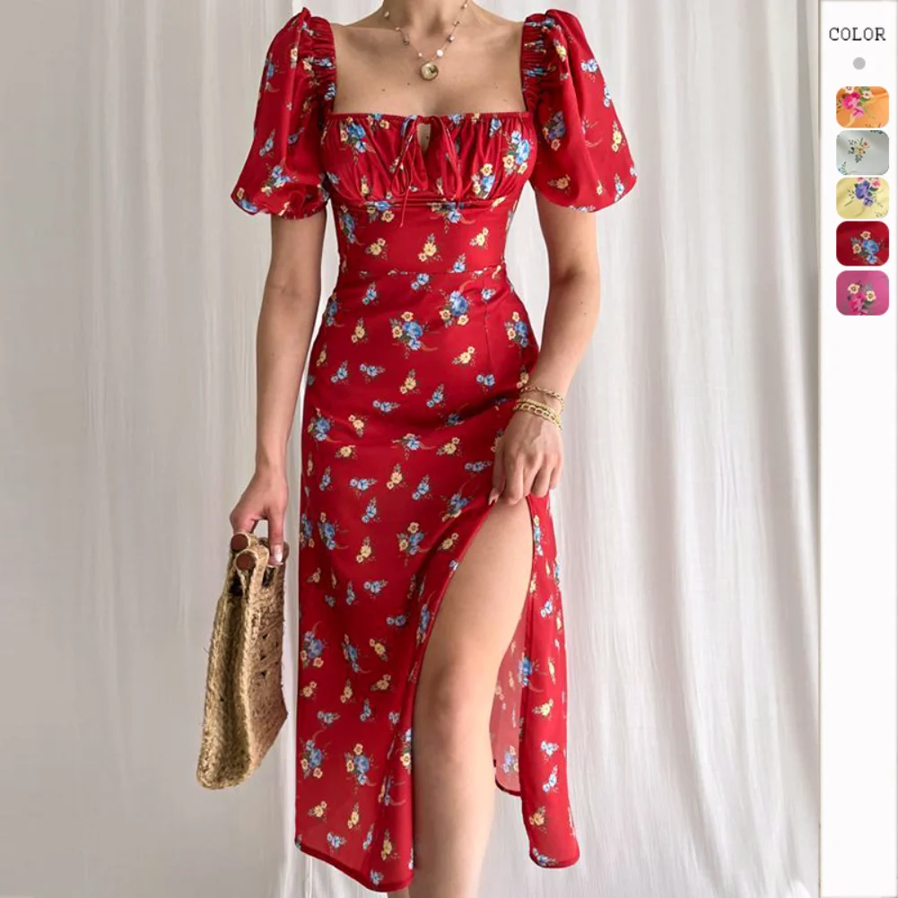 Casual Fashion Slim Dress 2023 Summer New Multicolor Bubble Sleeve Sexy Side Slit Print A Word Collar Women's Dress Daily Wear
Casual Fashion Slim Dress 2023 Summer New Multicolor Bubble Sleeve Sexy Side Slit Print A Word Collar Women's Dress Daily Wear
