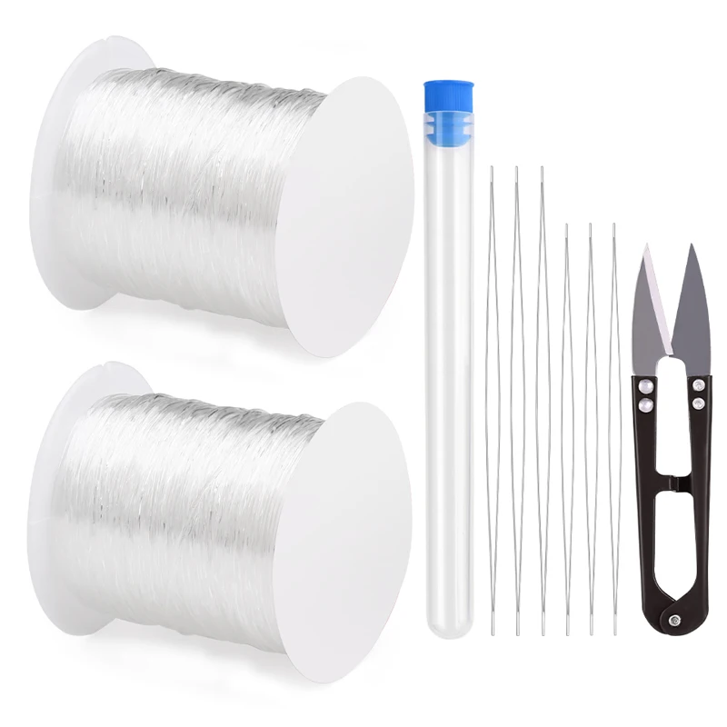 MIUSIE 10PCS Beaded Needle Set Transparent Elastic Thread Set White Crystal Thread Elastic Thread DIY Knitting Bracelet Tool
MIUSIE 10PCS Beaded Needle Set Transparent Elastic Thread Set White Crystal Thread Elastic Thread DIY Knitting Bracelet Tool