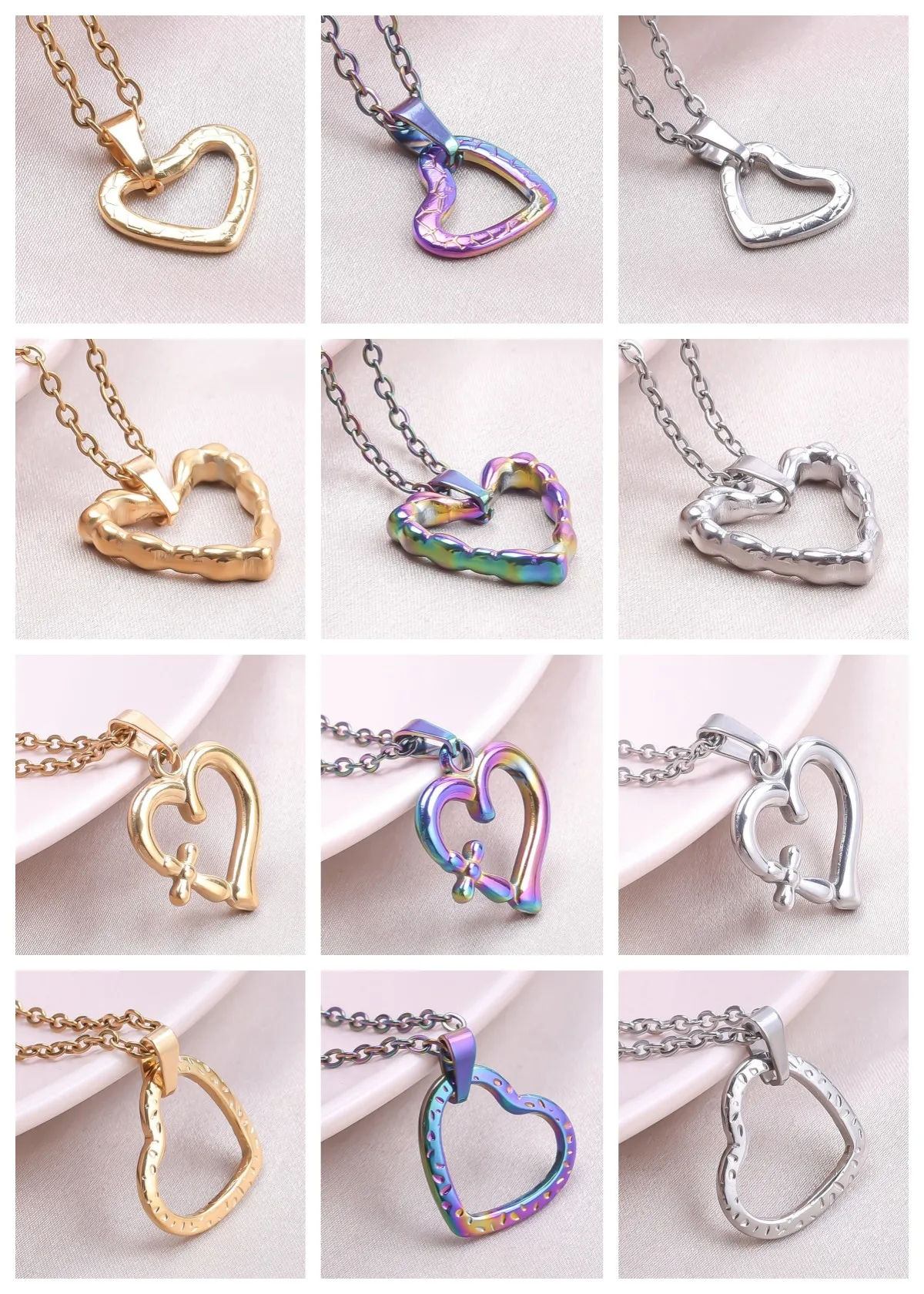 1pc Stainless Steel Pendant Necklaces Hollow Heart Necklace For Women Gold/Rainbow/Sliver Color Chain Accessory Jewelry No Fade
1pc Stainless Steel Pendant Necklaces Hollow Heart Necklace For Women Gold/Rainbow/Sliver Color Chain Accessory Jewelry No Fade