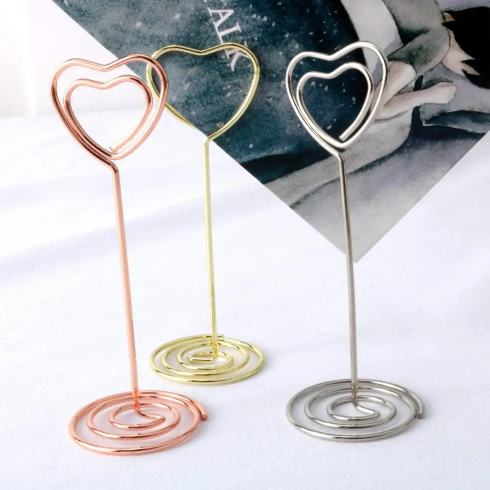 Memo Clips Good Craftsmanship Unfading Sturdy Construction Heart-shaped Table Card Memo Holder Stands Card Holders Organize
Memo Clips Good Craftsmanship Unfading Sturdy Construction Heart-shaped Table Card Memo Holder Stands Card Holders Organize