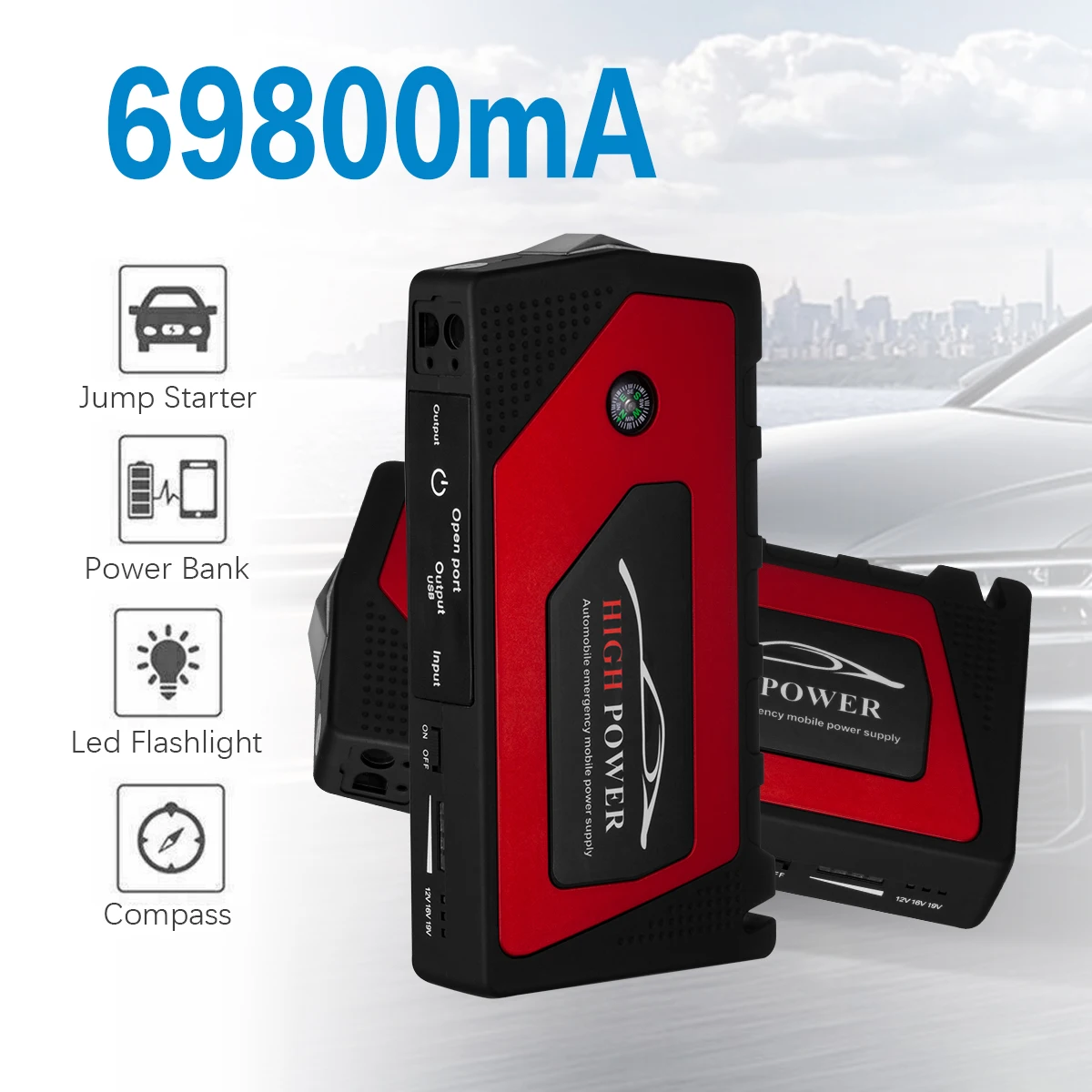 Aviator Portable Emergency Car Jump -Starter, Power Bank Charger 69800mah, Auto Battery Booster Power Pack Gasoline
Aviator Portable Emergency Car Jump -Starter, Power Bank Charger 69800mah, Auto Battery Booster Power Pack Gasoline